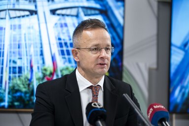Szijjártó Péter Brüsszelben (Fotó: MTI)