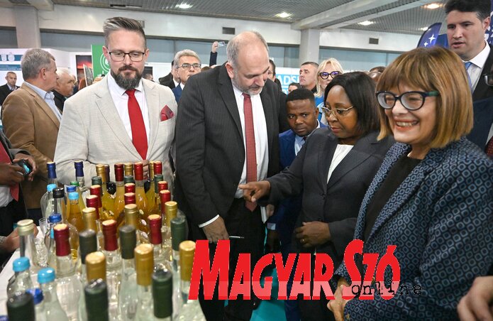 A megnyitóünnepség után megtekintették a kiállítást. Maja Gojković tartományi kormányfő jobbról az első (Fotó: Ótos András) A megnyitóünnepség után megtekintették a kiállítást. Maja Gojković tartományi kormányfő jobbról az első (Fotó: Ótos András)