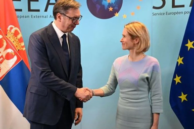 Aleksandar Vučić Kaja Kallasszal Brüsszelben (Fotó: Instagram)