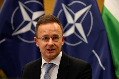 Szijjártó Péter Brüsszelben (Fotó: MTI)