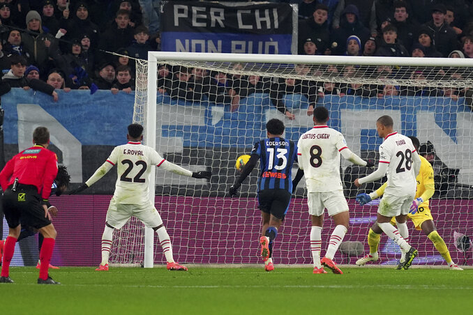 Lookman találata a Milan ellen (Fotó: Beta/AP) Lookman találata a Milan ellen (Fotó: Beta/AP)