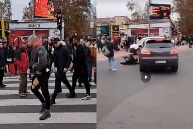 A gépjárműből kiszálló férfiak verekedni kezdtek a polgárokkal (Fotó: 021.rs)