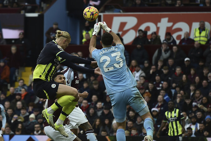 Haalandéknak az Aston Villa ellen sem ment (Fotó: Beta/AP) Haalandéknak az Aston Villa ellen sem ment (Fotó: Beta/AP)