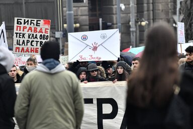 Zagorka Dolovac államügyész készen áll arra, hogy találkozzon a tiltakozó egyetemisták képviselőivel (Fotó: Beta)
