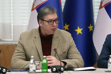 Aleksandar Vučić szerint nem Szerbia a célpontja a szankcióknak, hanem Oroszország (Fotó: Beta)