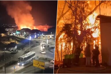 A több méteres lángokat még nem sikerült eloltani (Fotó: Instagram)