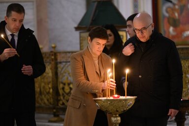 A belgrádi Szent Száva-templomban tegnap délelőtt emlékeztek meg Oliver Ivanović meggyilkolásának hetedik évfordulójáról (Fotó: Beta)