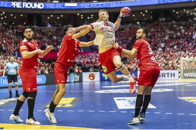 Mathias Gidsel 9 góllal járult hozzá a dánok újabb sikeréhez (Fotó: Beta/AP)