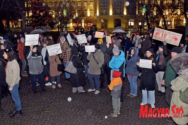A tüntetés pillanatai (Fotó: Hhzs.)
