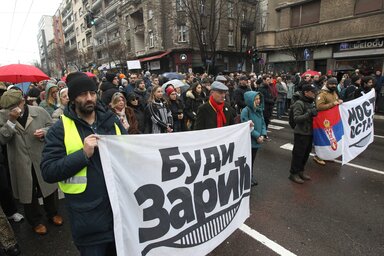 November óta rendszeresek a tiltakozások Szerbia-szerte (Fotó: Beta)