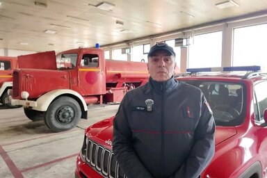 Péter Zoltán, az óbecsei tűzoltóság parancsnoka (Fotó: TV Bečej)