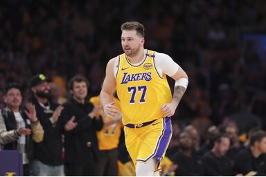 Egyelőre még szokatlan a látvány: Luka Dončić a Los Angeles Lakers mezében (Fotó: Beta/AP)