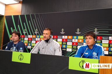 Damjanović és Stanić a sajtótájékoztatón (Fotó: Tóth Péter felvétele)