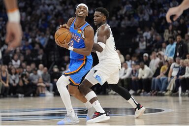 Vezérek párharca: Anthony Edwards kergeti Shai Gilgeous-Alexandert (Fotó: Beta/AP)
