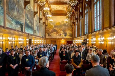 Az Országház Vadásztermében megtartott konferencián részt vett a bácskossuthfalvi Boldizsár Stefanov házaspár is (HA/Felvidék.ma)