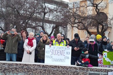 A központban tovább folytatódott a tiltakozás (Kancsár Izabella felvétele)