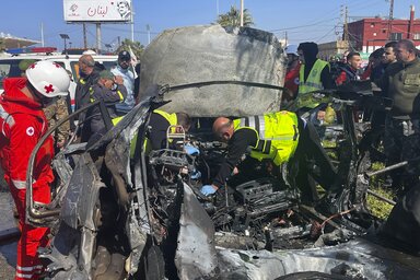 Autójára mérték a dróncsapást (Fotó: Beta)