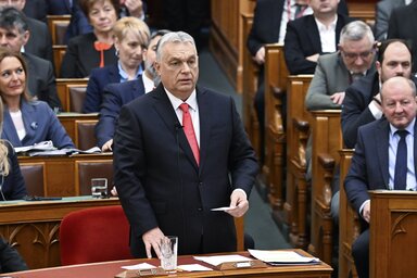 Orbán Viktor a parlament tavaszi nyitóülésén (Fotó: MTI)