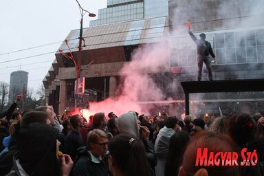 Felvétel a belgrádi tüntetésről (Fotó: Diósi Árpád)