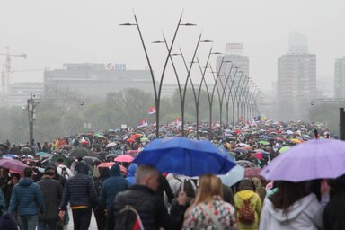 Felvétel a belgrádi tüntetésről (Fotó: Diósi Árpád)