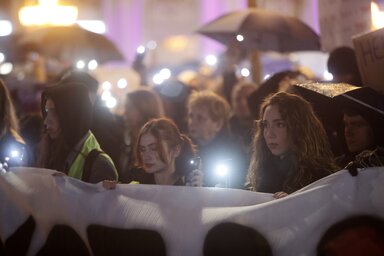 Felvétel a tüntetésről (Fotó: Beta)