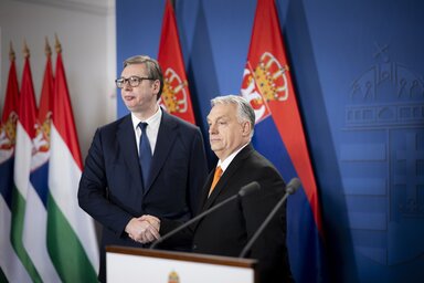 A szerb államfő hangsúlyozta, hamarosan jelentős megállapodásokat írnak alá (Fotó: MTI)