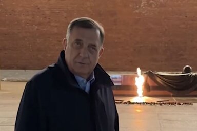Milorad Dodik az ellene kiadott elfogatóparancs ellenére videóüzenettel jelentkezett az orosz fővárosból (Fotó: Screenshot/X/@MiloradDodik)