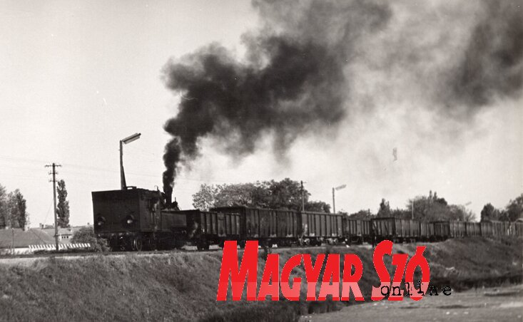 Tolató mozdony a magyarkanizsai állomáson (Fotó: Klamár Zoltán 1988)