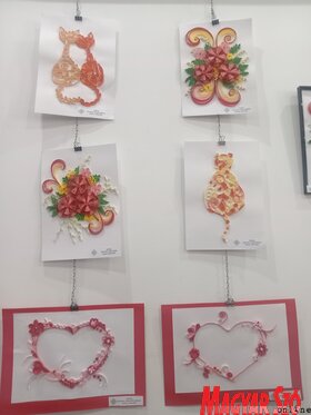 Kiállítás Topolyán a Szakkör munkáiból – makramé és quilling