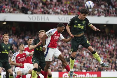 Az Arsenal védői nem voltak elég hatékonyak (Fotó: Beta/AP)