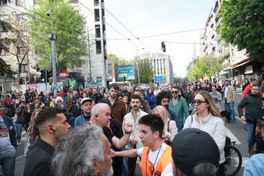 Hétfő óta zárlat alatt a szerbiai közmédia belgrádi épületei (Fotó: Beta)