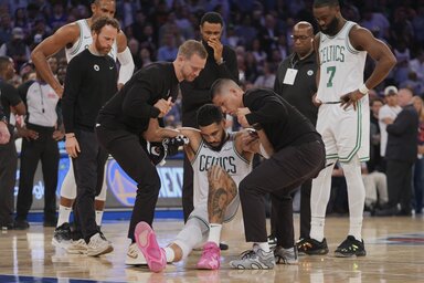 Jayson Tatum sérülése döntően befolyásolhatja a rájátszás alakulását (Beta/AP)
