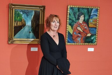N. Kovács Zita a Szabadkai Városi Múzeumban (Lukács Melinda felvétele)