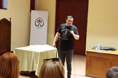 Dr. Kiss László a palicsi Vigadóban (Lukács Melinda felvétele)