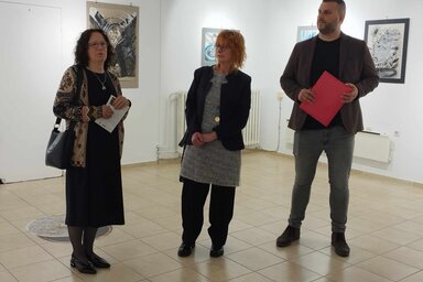 Butterer Kiss Márta alkotásait első alkalommal állították ki Törökbecsén (Fotó: Kancsár Izabella)