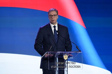 Az államfő az ukrán-délkelet-európai csúcstalálkozón vesz részt Odesszában (Fotó: Beta)