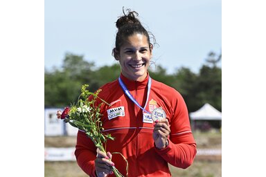 Csikós Zsóka triplázott Račicében (Fotó: MTI)