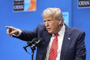 Az amerikai elnök szerint szükség volt arra, hogy a NATO valamennyi szövetségese vállaljon terheket Európa védelméért (Fotó: Beta/AP)