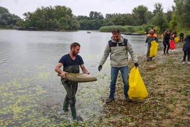 A Šlajz nevű helyszínen civil szervezetek, állami intézmények és a Vajdaság Erdői Közvállalat dolgozói együtt szedték össze a szétdobált hulladékot (Fotó: novisad.rs)