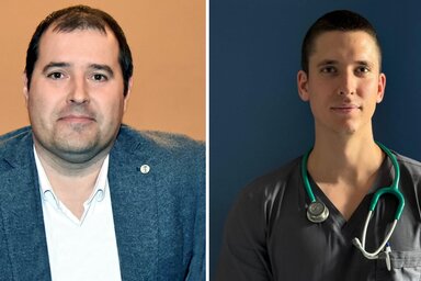 Robert Fejstamer (fotografija Arpada Gergelja) i dr Viktor Brusnjai (fotografija Vladimira Đurovića)