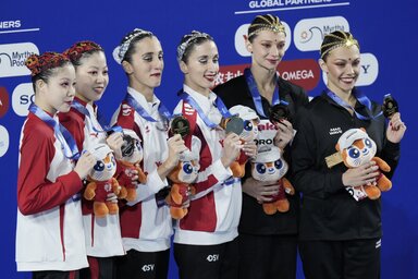 A női páros technikai program dobogósai (Beta)