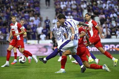 Horváth Krisztofer a gólszerzés pillanatában (Fotó: MTI)