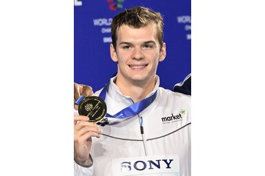 Kós Hubert a magyar válogatott első aranyérmét szerezte Szingapúrban (Fotó: MTI)