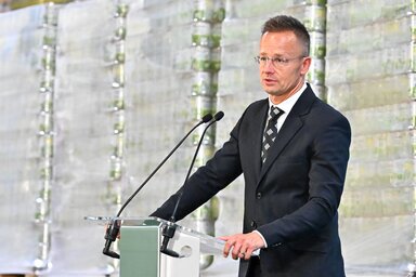 Szijjártó Péter leszögezte, hogy a kormányt a magyar emberek véleménye érdekli, ők pedig világossá tették, hogy nem akarják, hogy Ukrajna az EU tagja legyen (Fotó: MTI)