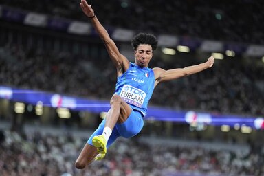 Mattia Furlani minden idők legfiatalabb győztese lett távolugrásban (Fotó: Beta/AP)