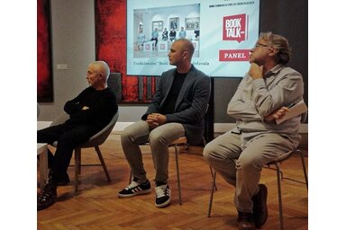 Antalovics Péter (középen) a kortárs irodalomról és a kiadó tevékenységéről beszélt /Fotó: Zabos Kasziba Angéla