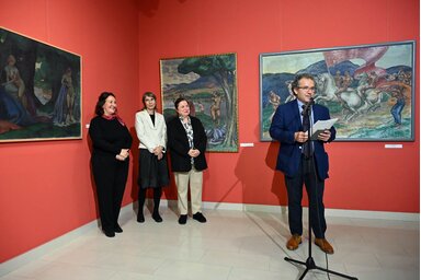 Barki Gergely budapesti művészettörténész megnyitja a kiállítást/Fotó: Molnár Edvárd