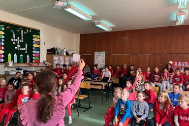 Az alsósok interaktív kvízen vettek részt Oromhegyesen/Fotó:Ladišić Nóra