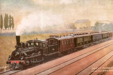 Az Orient expressz egy századfordulós képeslapon / Fotó: atlasobscura.com