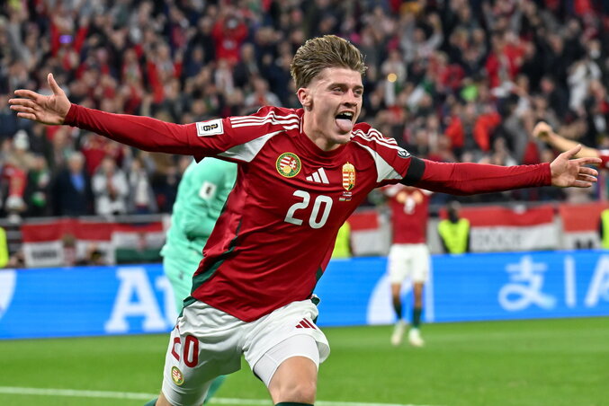 Gruber Zsombor első gólját szerezte a válogatottban (Fotó: MTI)